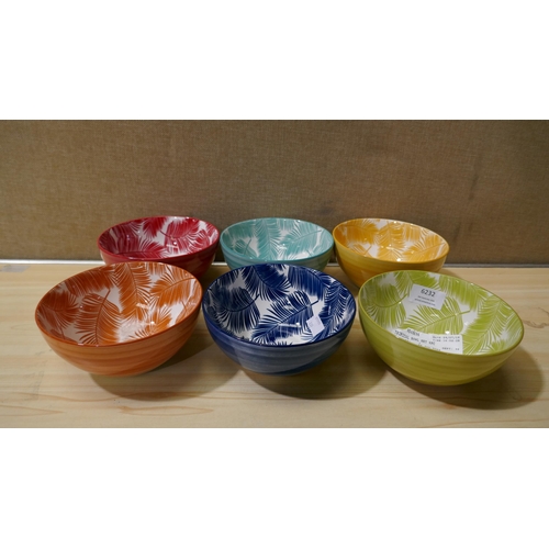 6232 - Tropical 6Pc Bowl Set  (335-491,506) *This lot is subject to Vat