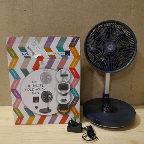 6234 - Nsa Folding Stand Fan with Remote, Charger and Box  (335-174) *This lot is subject to Vat