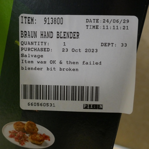 6244 - Braun Hand Blender       Mq9138Xi     (335-175) *This lot is subject to Vat