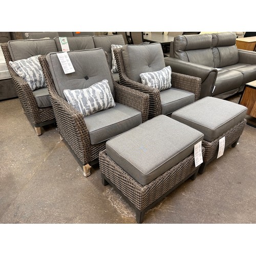 3142 - Agio Portland 5 piece Woven Deep Seating Fire Set, Original RRP £2749.99 + Vat (4213-27) *This lot i... 