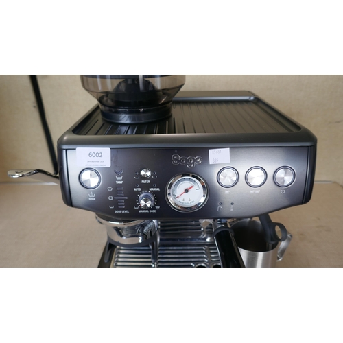 6002 - Sage Barista Impress Black Stainless Coffee Machine with Box (Model No: SES876BST) Original RRP £539... 