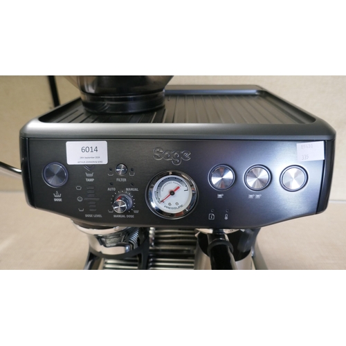 6014 - Sage Barista Impress Black Stainless Coffee Machine with Box (Model No: SES876BST) Original RRP £539... 