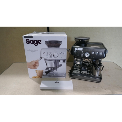 6015 - Sage Barista Impress Black Stainless Coffee Machine with Box (Model No: SES876BST) Original RRP £539... 