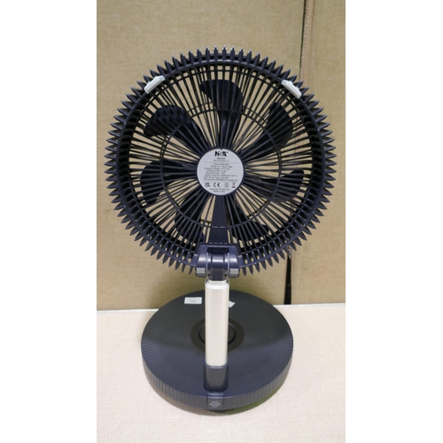 6051 - Nsa Folding Stand Fan with Remote and Charger  (335-209) *This lot is subject to Vat