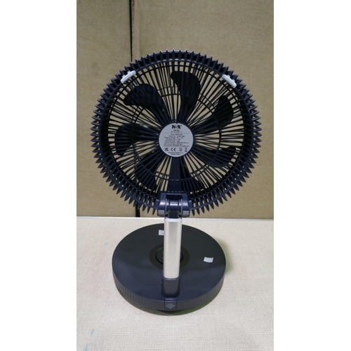 6052 - Nsa Folding Stand Fan with Remote, Charger and Box    (335-211) *This lot is subject to Vat