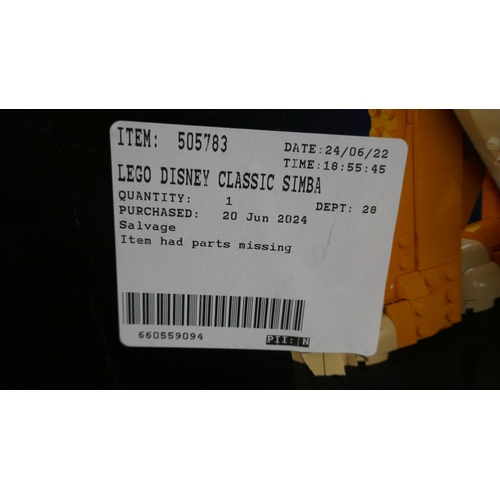 6100 - Lego Disney Classic Simba (model - 43247)             (335-166) *This lot is subject to Vat