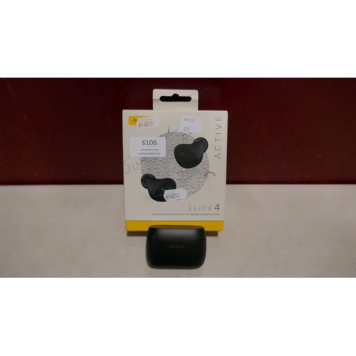 6106 - Jabra Wireless Elite 4  Active Black Earbuds     (335-143) *This lot is subject to Vat