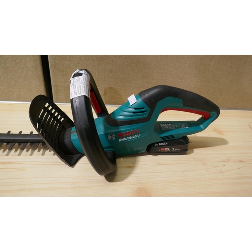 6128 - Bosch Cordless Hedgecutter with Battery and Charger (Model No: Ahs5520)  (335-515) *This lot is subj... 