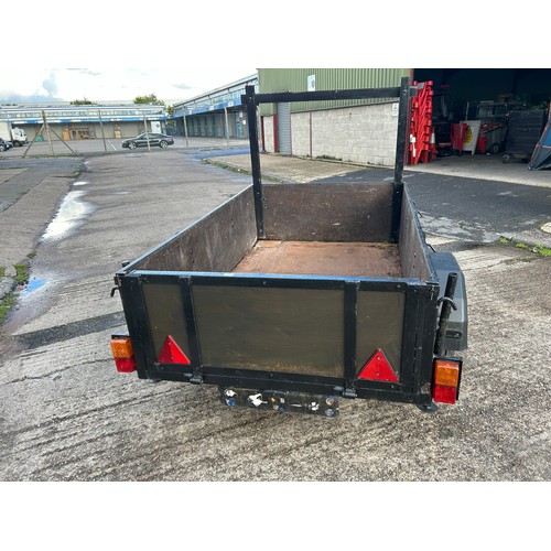 5297 - A metal framed wooden trailer with 1 tonne capacity - with handbrake 

 On view Friday 9.30-4.45pm a... 