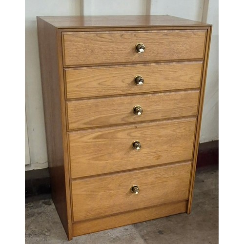 5 - A teak chest of drawers