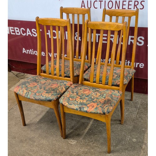 10 - A set of four Danish teak dining chairs