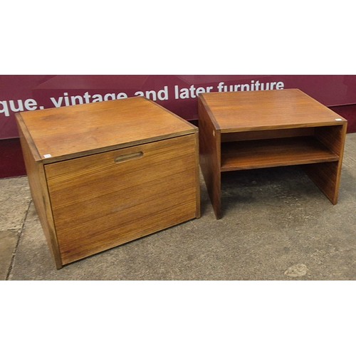 66 - Two teak square coffee tables