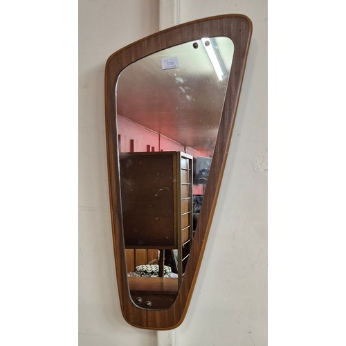 50E - An asymmetrical teak framed mirror