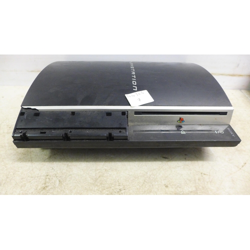 5048 - Three gaming consoles - Playstation 2, Playstation 3 and a original Xbox and two original Xbox contr... 