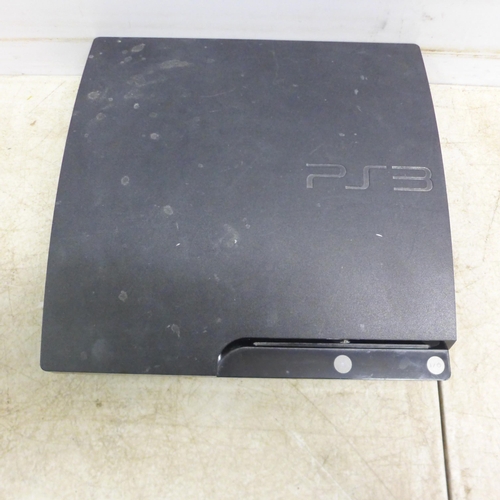 5051 - Two slimline Playstation 3 consoles with power cable, HDMI cable and two wireless PlayStation contro... 