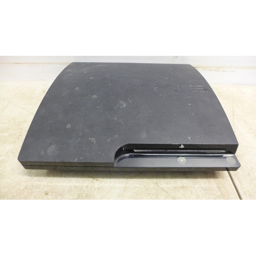 5051 - Two slimline Playstation 3 consoles with power cable, HDMI cable and two wireless PlayStation contro... 