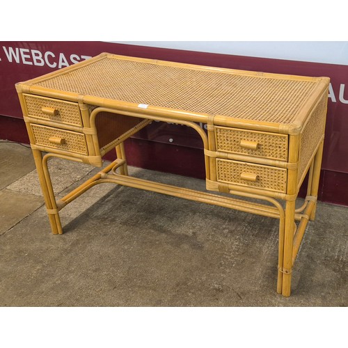 50W - An Italian bamboo and rattan desk