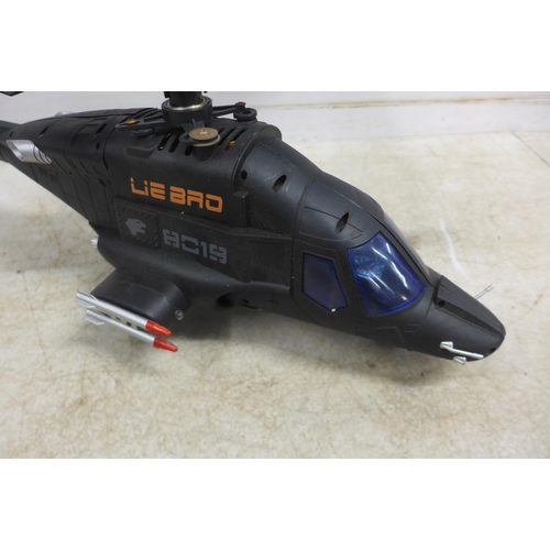 5063 - A collection of remote controlled vehicles including a Lie-Bro 8019 figures copter,a Condor petrol p... 