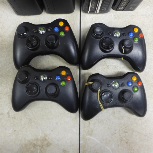 5083 - Three XBox 360 S consoles and an XBox 360 E console - includes a Halo edition XBox 360 S, also inclu... 