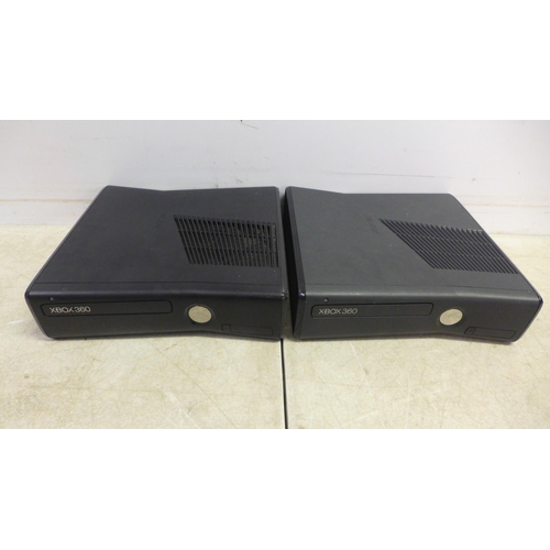 5083 - Three XBox 360 S consoles and an XBox 360 E console - includes a Halo edition XBox 360 S, also inclu... 