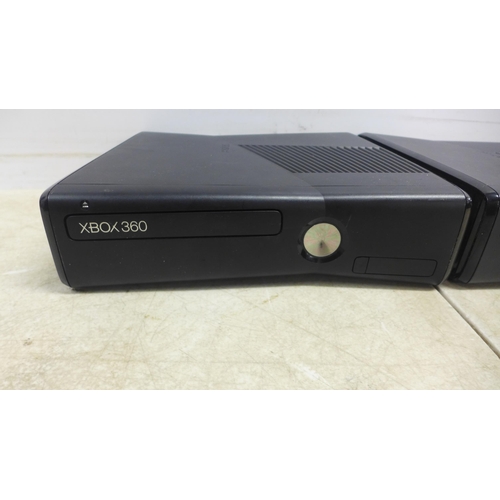 5083 - Three XBox 360 S consoles and an XBox 360 E console - includes a Halo edition XBox 360 S, also inclu... 