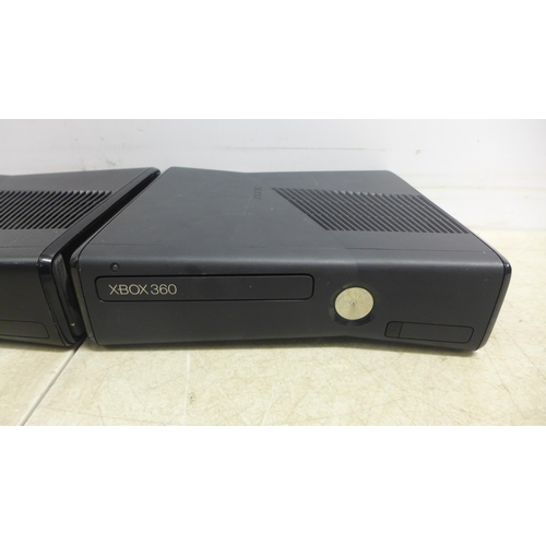 5083 - Three XBox 360 S consoles and an XBox 360 E console - includes a Halo edition XBox 360 S, also inclu... 