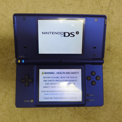 5087 - Nintendo DSI WAP-002 midnight blue handheld console - in box with charger