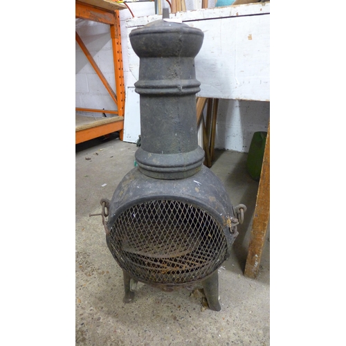 5221 - A cast metal solid fuel burning Chiminea