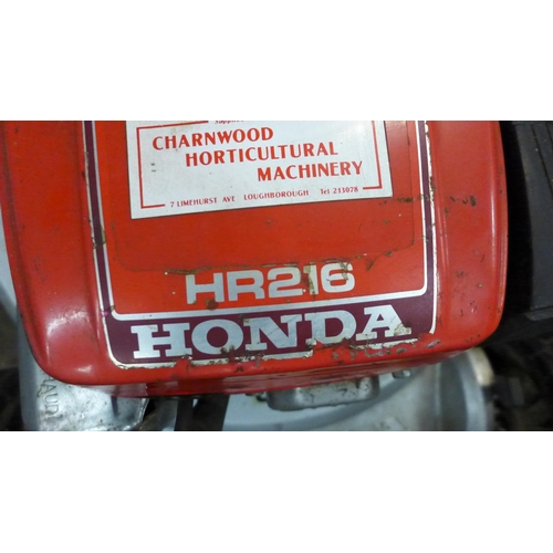 5234 - A Honda HR216 easy start petrol lawn mower - with new bearings