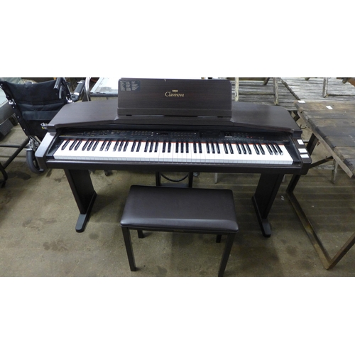 5241 - A Yamaha Clavinova CVP-87A digital piano with power supply and piano stool