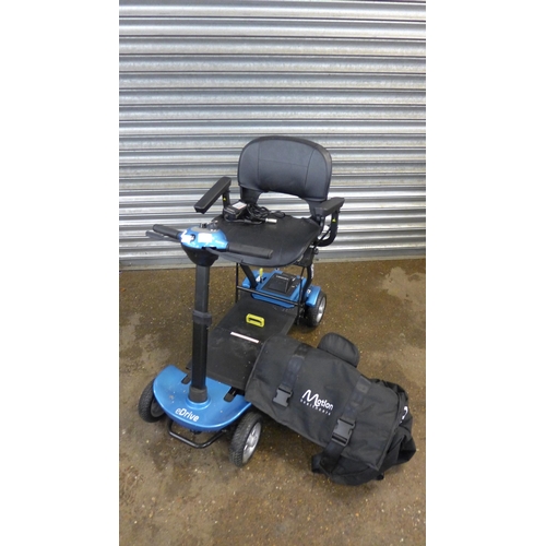 5242 - A Motion Healthcare E-Drive folding electric mobility scooter with battery, battery charger, keys an... 