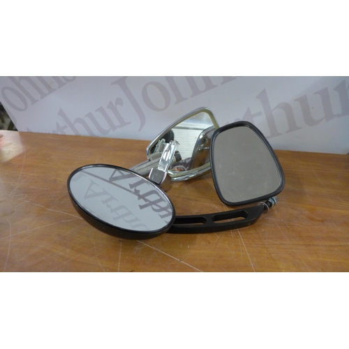 5251 - A collection of vintage wing mirrors, multi-purpose reflectors, an auto heat greenhouse fan heater a... 