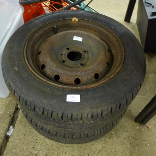 5294 - A pair of 175/65/14 wheels and tires