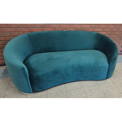 94 - A Scandinavian style teal fabric sofa