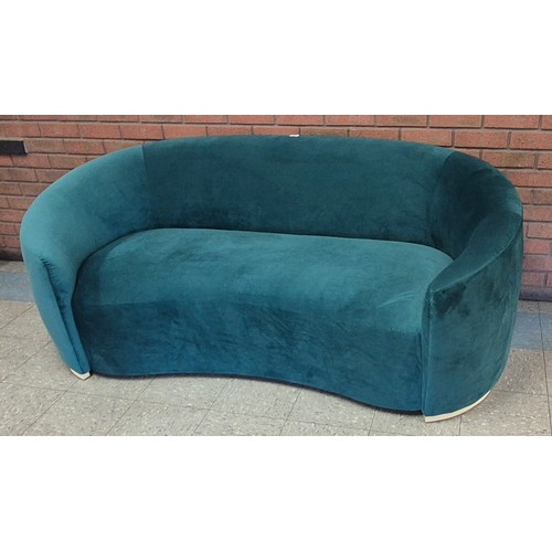 94 - A Scandinavian style teal fabric sofa