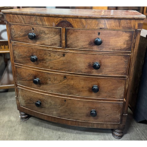 163 - A George IV mahogany bow front chest of drawers