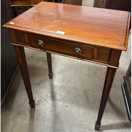 167 - A George III style mahogany single drawer side table