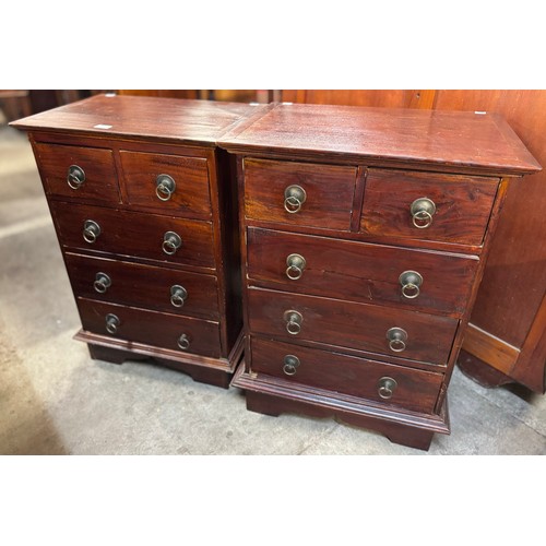 168 - A pair of hardwood chests of drawers