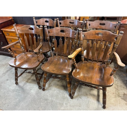 170 - A set of six Dutch style beech kitchen chairs