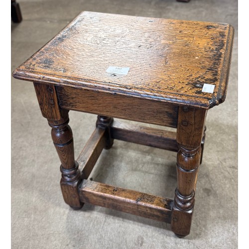 180 - A 17th Century style joint oak stool