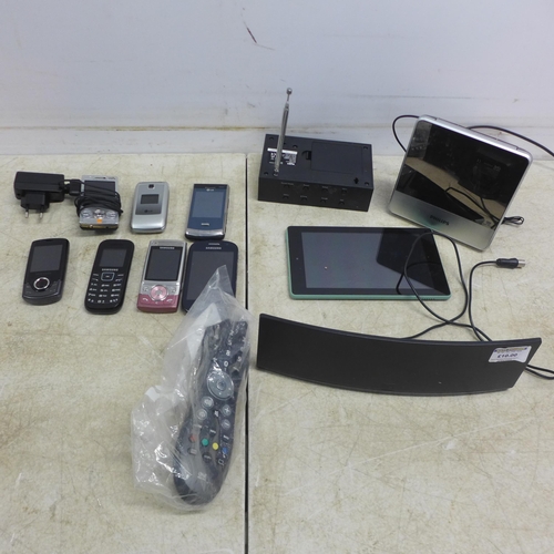 5110B - A quantity of mixed electrical items including An Amazon tablet, Samsung, Sony Ericsson and LG mobil... 