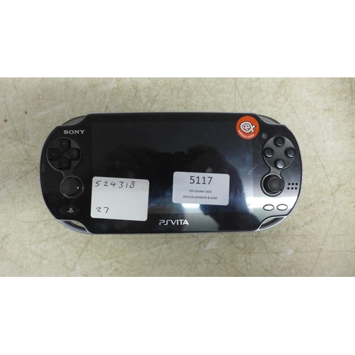 5117 - A Playstation Vita Slim (black, Wifi edition) handheld gaming console and PSP handheld console - wit... 