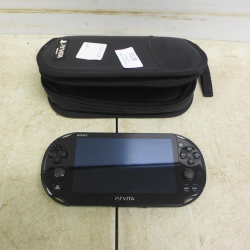 5118 - A Playstation Vita handheld games console and PS Vita travel case