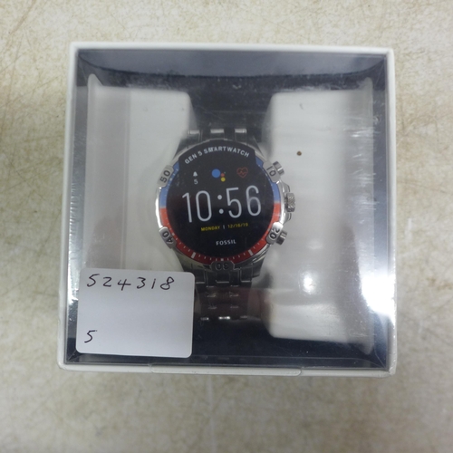 5124 - A Fossil model DW10FZ gen S smart watch with google operating system - sealed and unused