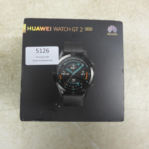 5126 - A Huawei LTN-B19 matte black GT 2 smart watch (46mm) - boxed and sealed