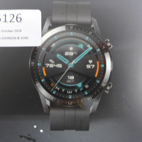 5126 - A Huawei LTN-B19 matte black GT 2 smart watch (46mm) - boxed and sealed