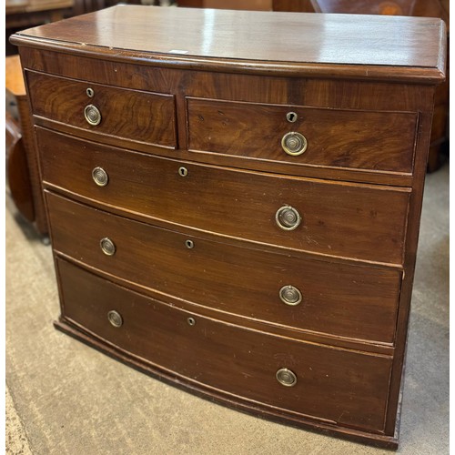 197 - A George III mahogany bow front chest of drawers