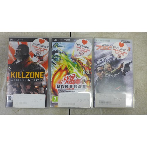 5133 - A quantity of PSP and PS Vita games including Bakugan, Killzone, 7 seconds, The Dark Knight, Casino ... 