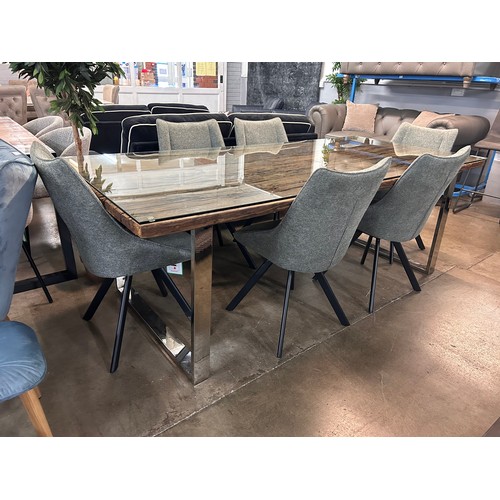 3024 - A FV Chennai dining table and six chairs  * This lot is subject to VAT