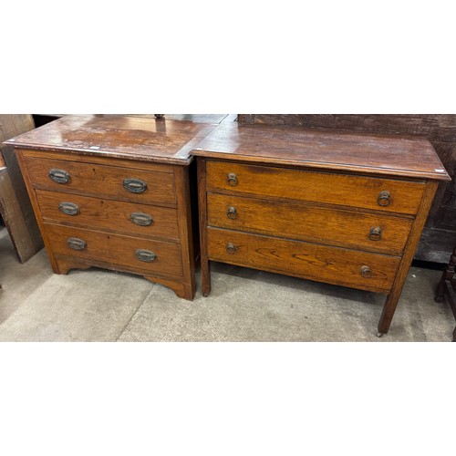 212 - Two Edward VII oak chest of drawers